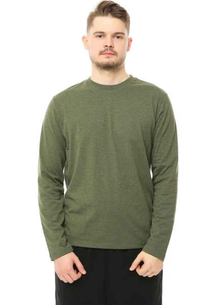 Defy's Erkek Uzun Kollu Bisiklet Yaka Tişört Indigo M - Haki